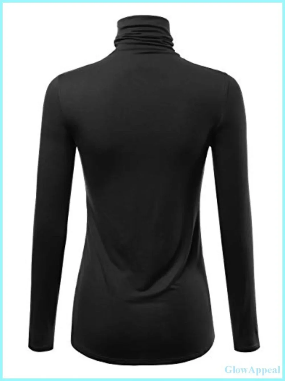 Womens Long Sleeve Turtleneck Pullover Sweater Lightweight 200 GSM Rayon Spandex